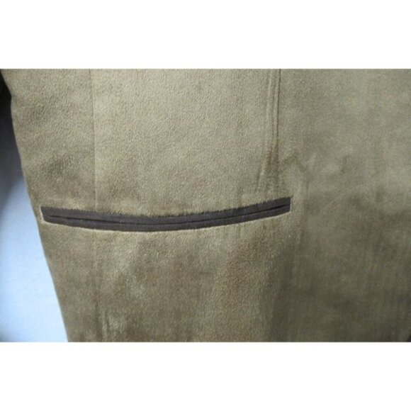 Linea Uomo Lined Blazer Premium Suede Sport Coat Patch Elbow Grandpa Tan Men 50R - Picture 3 of 12
